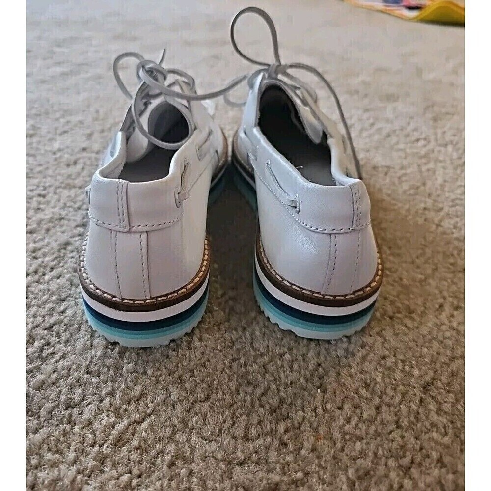 Sperry Women's Ivory Leather Platform Boat Shoe Size 8 - Picture 4 of 8